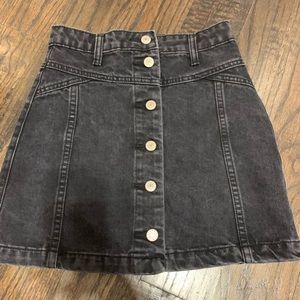 Topshop Black Denim Skirt